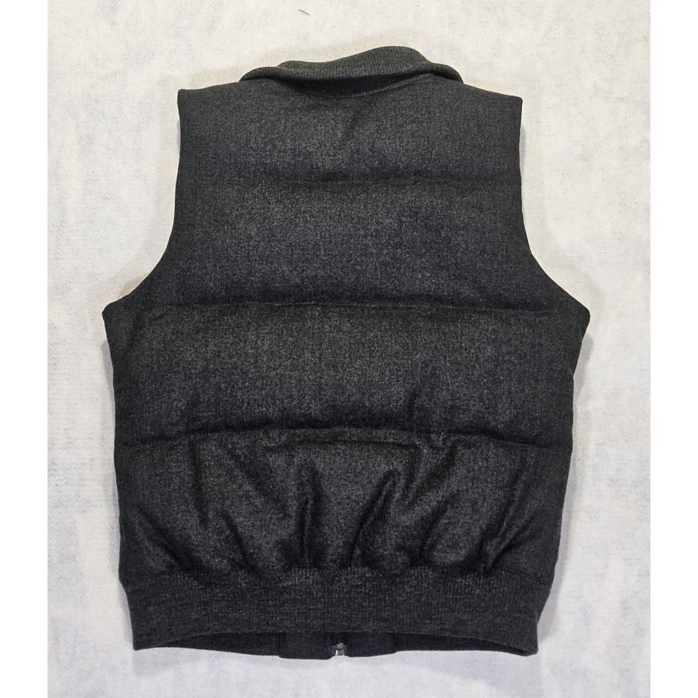 Banana Republic Vest Womans Sz M 8 Down Puffer Gray Wool Coat Quilted Winter - Picture 3 of 6